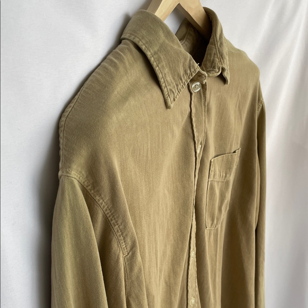 Gap Tan Oversize Button-Up Shirt Size M